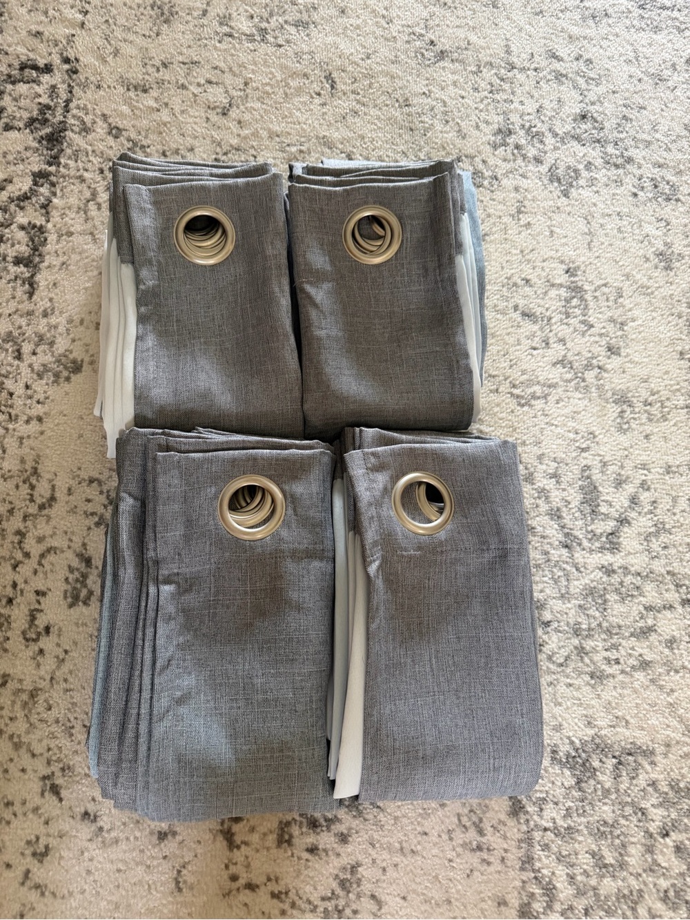 4 lined linen curtains
